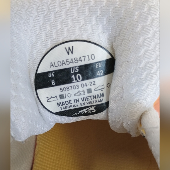 Altra Women's Athletic Shoes in Cream and Orange - Picture 6 of 9